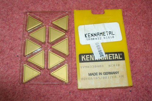 Kennametal    carbide inserts     tpmr 432      grade kc810     pack of 10 for sale