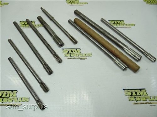 Nice lot of 9 hss straight shank expansion reamers 3/8&#034; to 5/8&#034; cleveland morse for sale