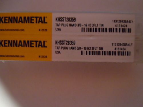 Kennametal  - Tap Plug Hand  3/8-16  H3 3FL Tin     (2pcs )