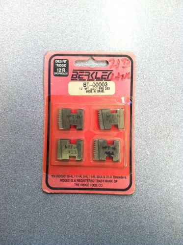 New berkley pipe dies set 1/2&#034; npt h.s.s bt-00003 for sale