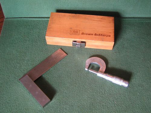 3 Vintage BROWN &amp; SHARPE Tools Micrometer Square TESA Tesatast Indicator