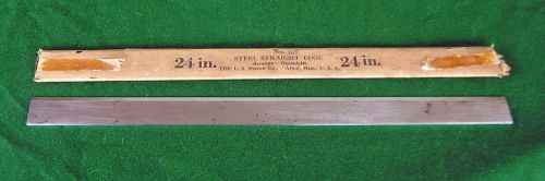 Nice starrett no. 385 24&#034; steel bevel edge / straight edge  tool rule square for sale