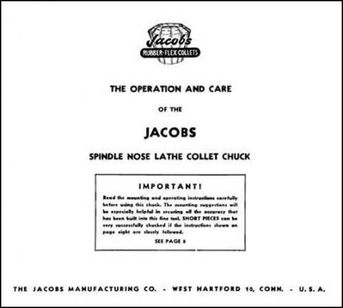 Jacobs Rubber-Flex Collet Chuck Manual