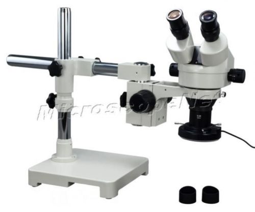 2X-45X Single Bar Boom Stand Zoom Stereo Microscope+144LED Adjustable Ring Light
