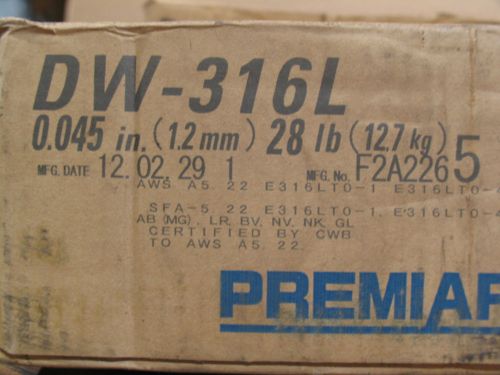 25lb kobelco 0.045&#034; dw-316l premiarc stainless steel welding wire-12&#034;dia. roll for sale