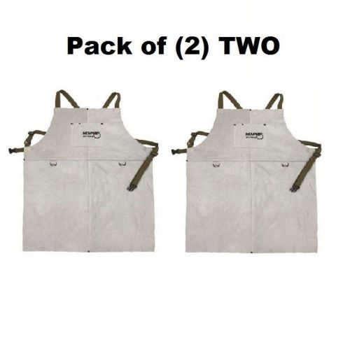 (2) two 38136mw memphis welding leather bib aprons front pocket 24in x 36in new for sale