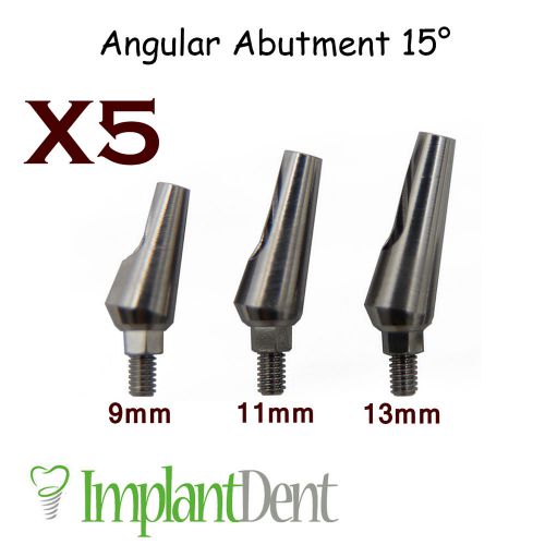 5 Angular Titanium Abutment 15&#039; hex Dental Implant Lab Prosthetics.Free Ship!