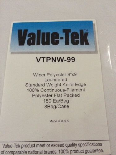 Valutek cleanroom standard weight knife-edge wipes 9&#039; x 9&#034; vtpnw-99 lot of 10 pk for sale