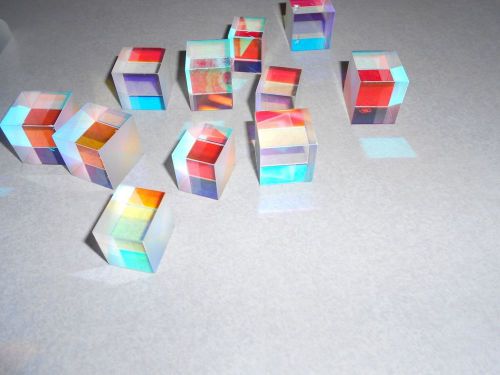 Color wavelength combiner glass cubes - imperfect- lot of 15 - 20 x 20 x17 mm for sale