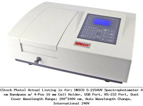 Unico s-2150uv spectrophotometer 4 nm bandpass w/ 4-pos 10 mm cell : s-2150uve for sale