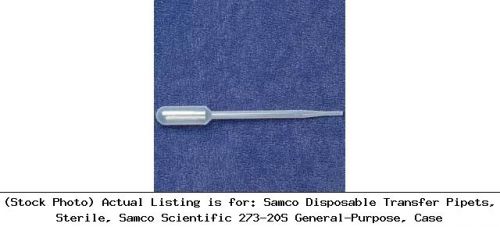 Samco disposable transfer pipets, sterile, samco scientific 273-20s general for sale