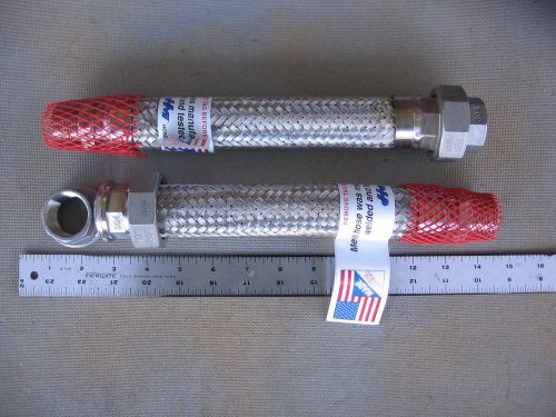 Flexible stainless steel connection hoses / mfg by hose master inc / brand new ! for sale
