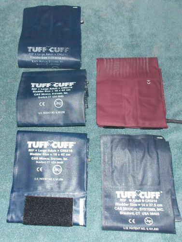 USED CASMED 740 Lot of 5 BP Cuff ADULT &amp; ADULT LARGE TUFF CUFF ULTRA CHECK CAS