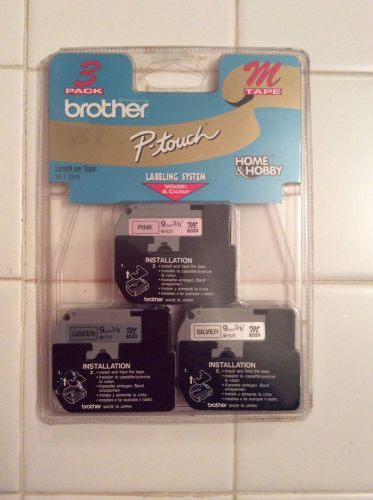 NEW 3 PACK Brother P- touch Labeling System Width&amp;Color 9mm 3/8&#039;&#039;