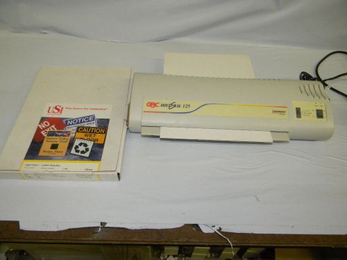 Gb docuseal 125 12 inch laminator w partial box of 9&#034; x 11 1/2&#034; letter pouches for sale