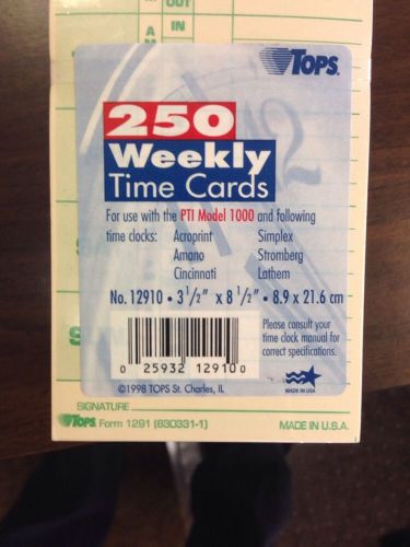 Tops Form 1291 Time Cards Pack Of 250