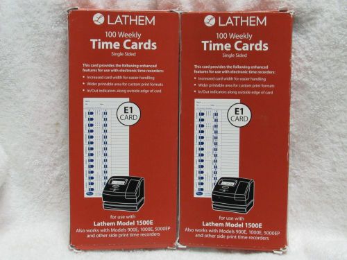 200 Lathem Time Cards For Electronic Side-Print Time Clocks, Weekly, 1-Sided,