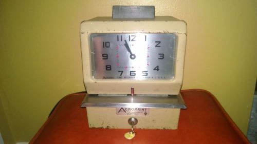 ACROPRINT 125AR3 TIME CLOCK WITH KEY * TESTED &amp; WORKING *