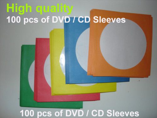100 Paper Sleeve Flap Clear Window Case for CD DVD R
