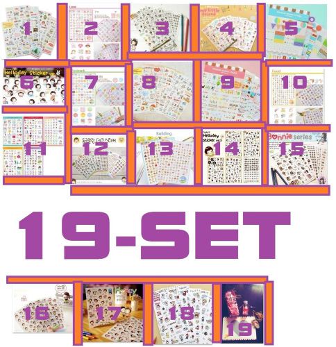 Helloday Momoi GirlDiary calendar Journal Schedule Notebook Deco Sticker (19pkg)