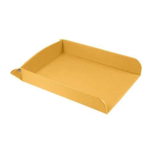 Paper holder A4 - Smooth cow - Leather - Yellow