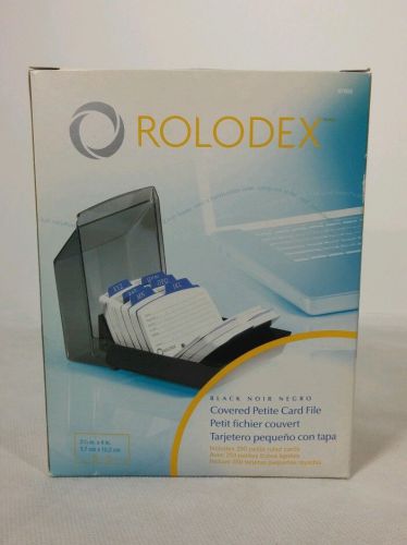 Rolodex Covered Petite Card File 250 Cards 2-1/4 x 4 Black New Model 67093