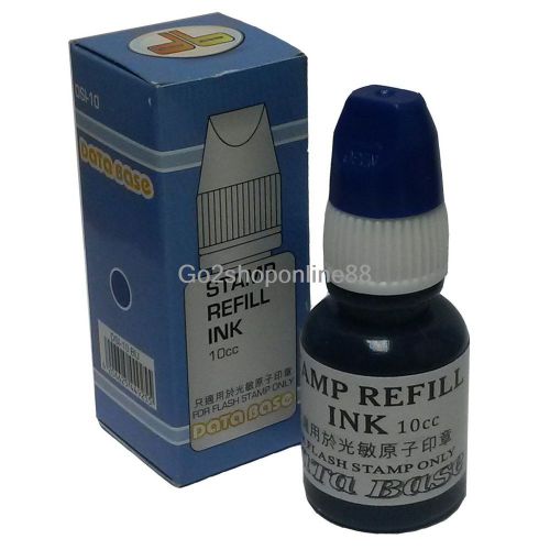 One Bottle 10ml Blue Refill Ink for Data Base Self-Inking Rubber Stamp #DSI-10BU