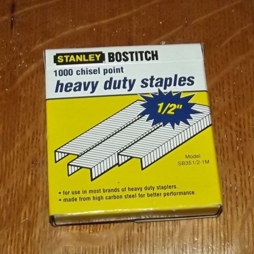 New Box Stanley Bostitch Heavy Duty Staples 1/2&#034; High Carbon Steel 1,000 Staples