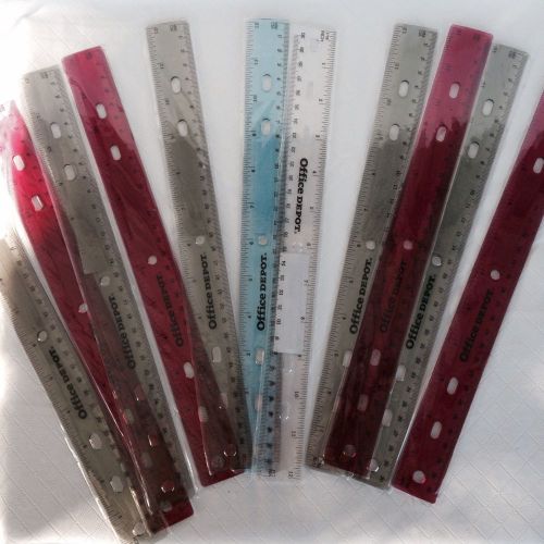 11 Acrylic Rulers - Assorted Colors - NEW