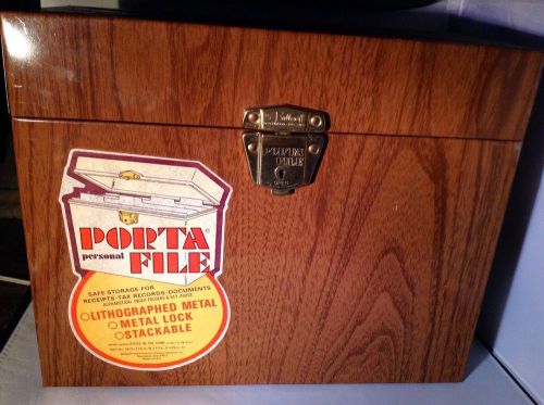 Vintage metal wood grain porta file!
