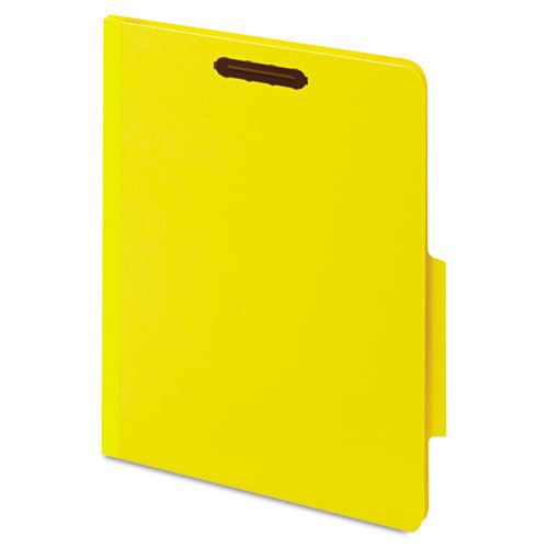 40 Pt. Classification Folders, 2&#034; Fasteners, 2/5 Tab, Letter, Yellow, 10/BX