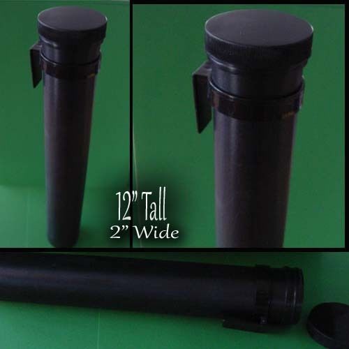 Large Water Resistant Storage Tube Cannister Container in Black 5 tubes