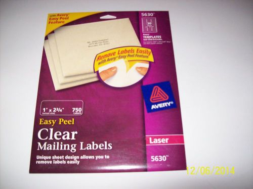 Avery Easy Peel Clear Mailing Label -1&#034;x2 3/4&#034; - 750/Box Laser 5630