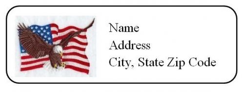 30 Personalized Return Address Labels US Flag Independence Day (us23)