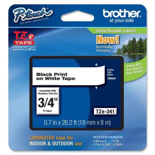 BROTHER INT L (SUPPLIES) TZE241  3/4IN BLACK ON WHITE