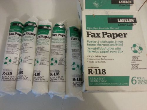 5 new Labelon green labal ultra high sensitivity thermal fax paper R-118