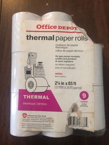 Office Depot Thermal Paper Rolls 2 1 4IN. X 85FT. White 8 Rolls Open Pack