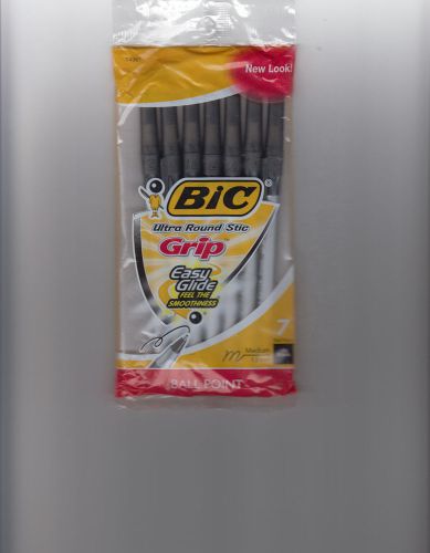 Bic Ultra Round Stic Grip Ball Point Pens Black, Medium (1.2 mm)