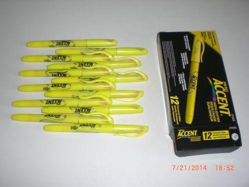 Sanford lot 27025 sharpie accent highlighter chisel point nontoxic 12/pk yellow for sale