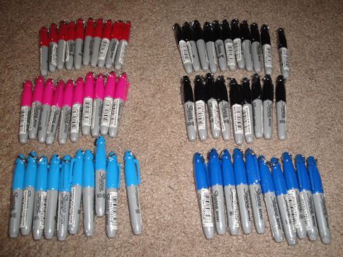 Lot of 60 Mini Sharpie assorted markers - 20 black, 40 assorted colors