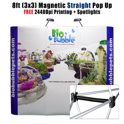 8&#039; magnetic pop up display trade show booth pop up banner free printing + shippi for sale