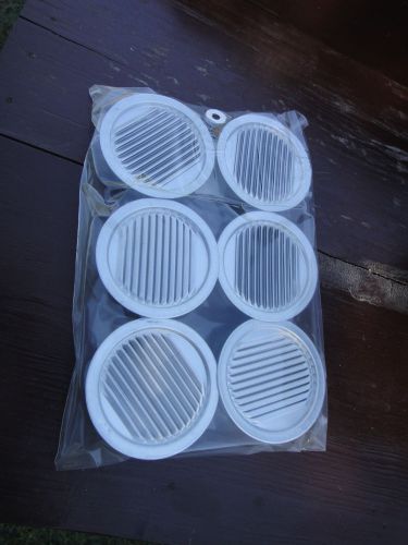 Bag of  6 new  3&#034; inch  round  mini  aluminum mill finish louver vents for sale