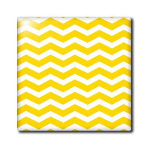 3dRose ct_120236_5 Yellow and White Chevron Zig Zag Pattern Modern Contemporary