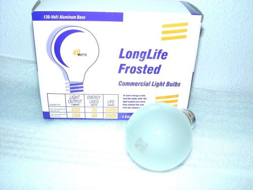 16 Frosted 40 Watt Long Life Light Incandescent Bulbs A19  NEW 40W Standard Base