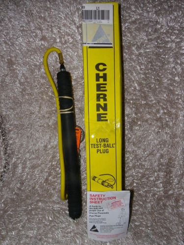 New cherne 2&#034; long test ball pipe plug with inflation extenstion, ring &amp; chain for sale