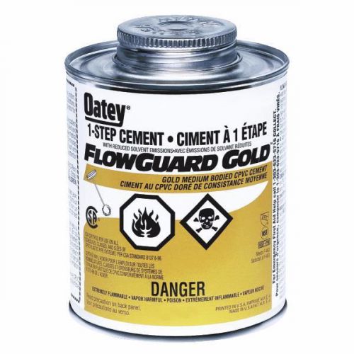 Oatey 31910 flow guard gold cpvc cement-1/4pint f/g cpvc cement for sale
