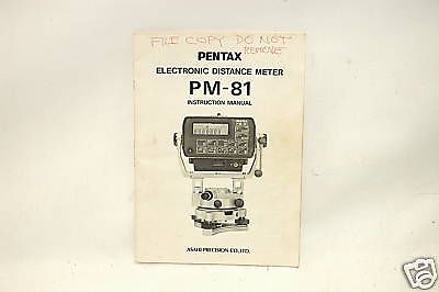 Instruction Manual Pentax PN-81 Elect. Distance Meter