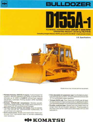 Komatsu D155A-1 Crawler Dozer Brochure and Specifications