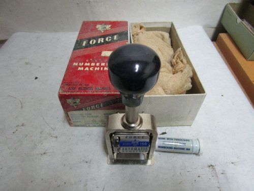vintage Ajax Co. The Force No 150 Numbering Machine w Original Box - Estate NR
