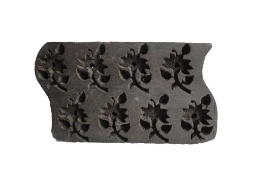 Indian hand carved wooden textile stamp print block used for printing fabrics 40 for sale